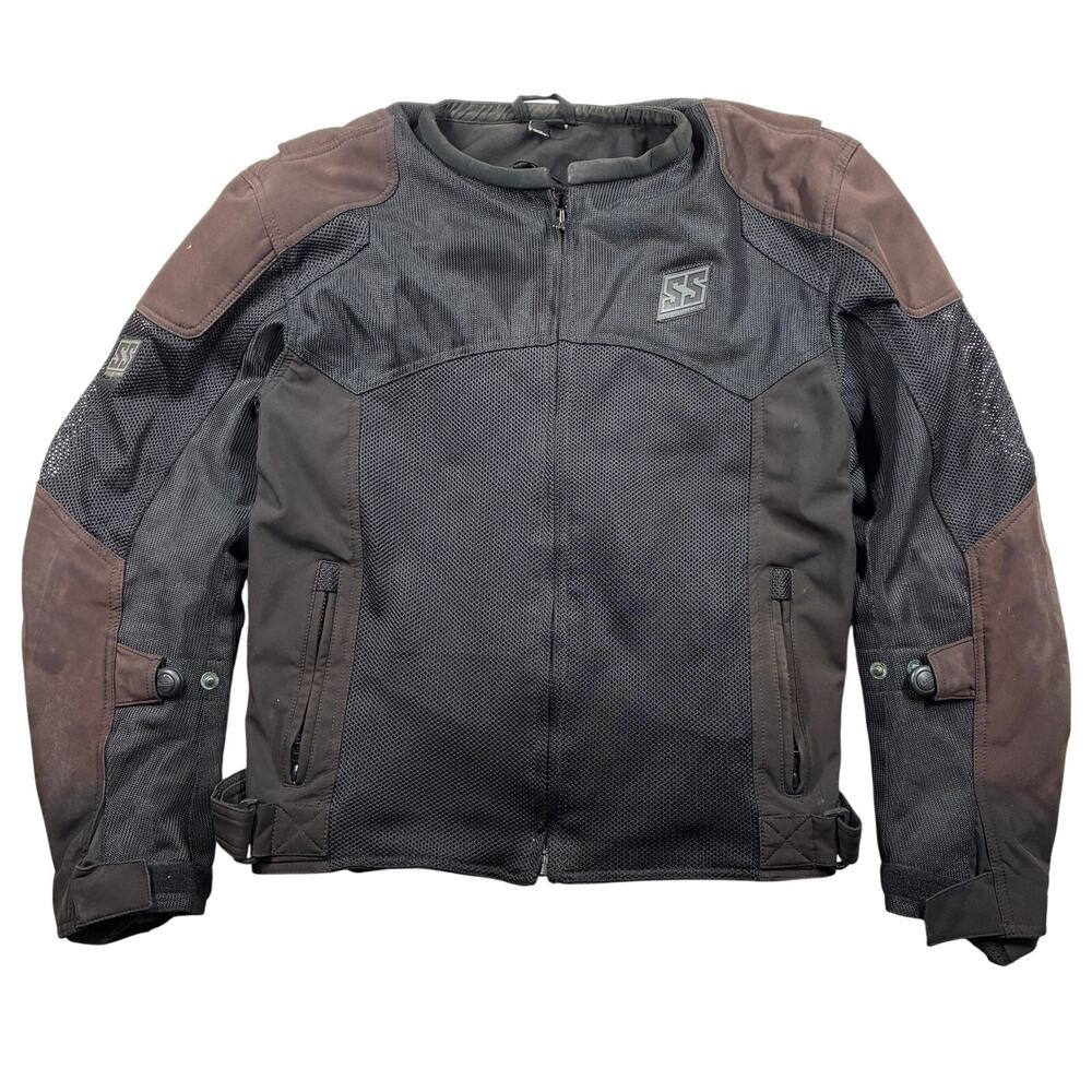 Speed & Strength Midnight Express Jacket Mens Large Mesh Vault Armor Motorcycle